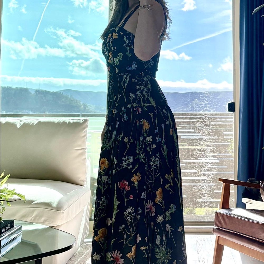 NWT - Floral Corset Midi Dress A-Line Wedding Guest Garden Party (Medium) - Picture 6 of 8